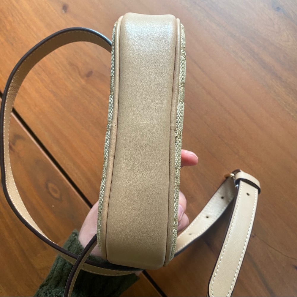 Coach Ivie Womens Beige Convertible Gold Zip Jacquard Small Belt Crossbody Bag - Picture 11 of 15